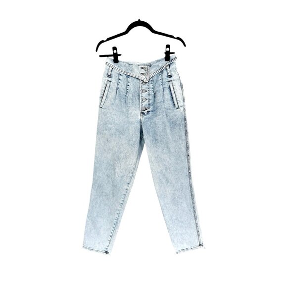 Express Foldover Waist Super High Rise Ankle Jeans - Picture 2 of 6